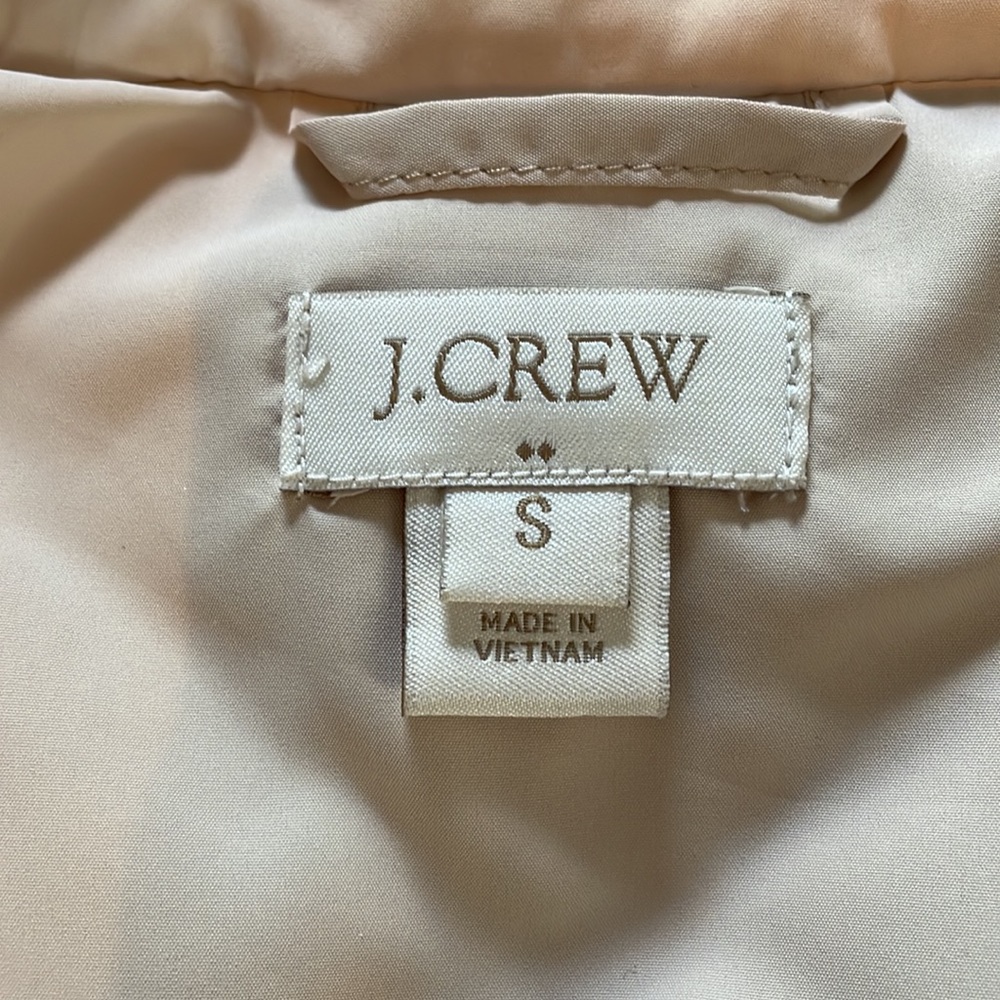 J. Crew Factory Cream Puffer Vest Down Blend Size S - Picture 9 of 10